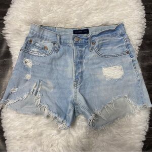 AEROPOSTALE DENIM 90s HIGH RISE CUT OFF DISTRESSED SHORTS EDGY FESTIVAL